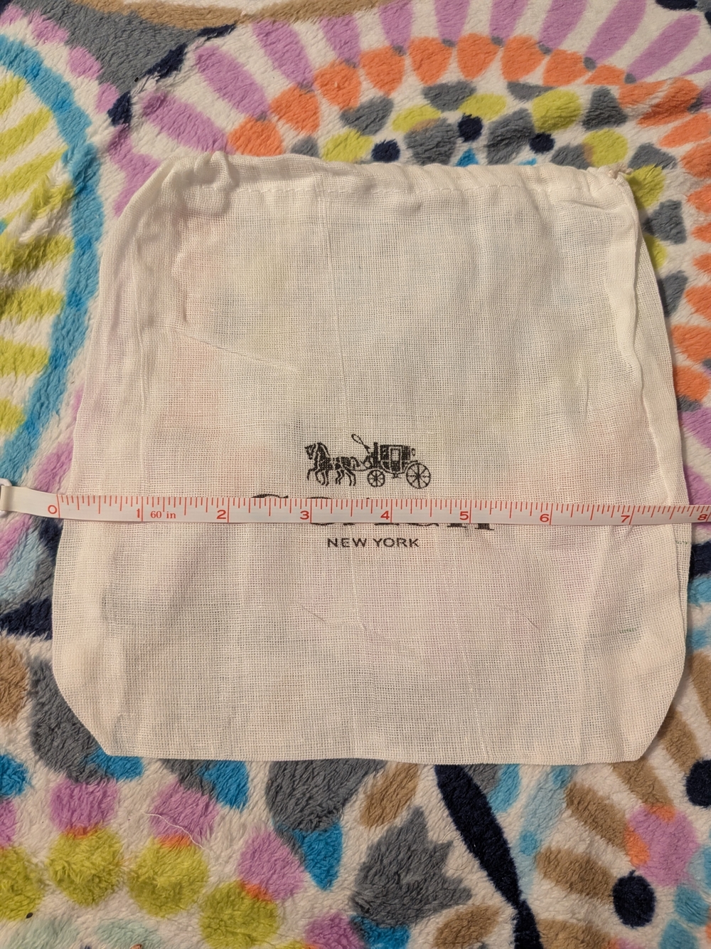 COACH White Logo Drawstring Dust Pouch - Picture 5 of 6